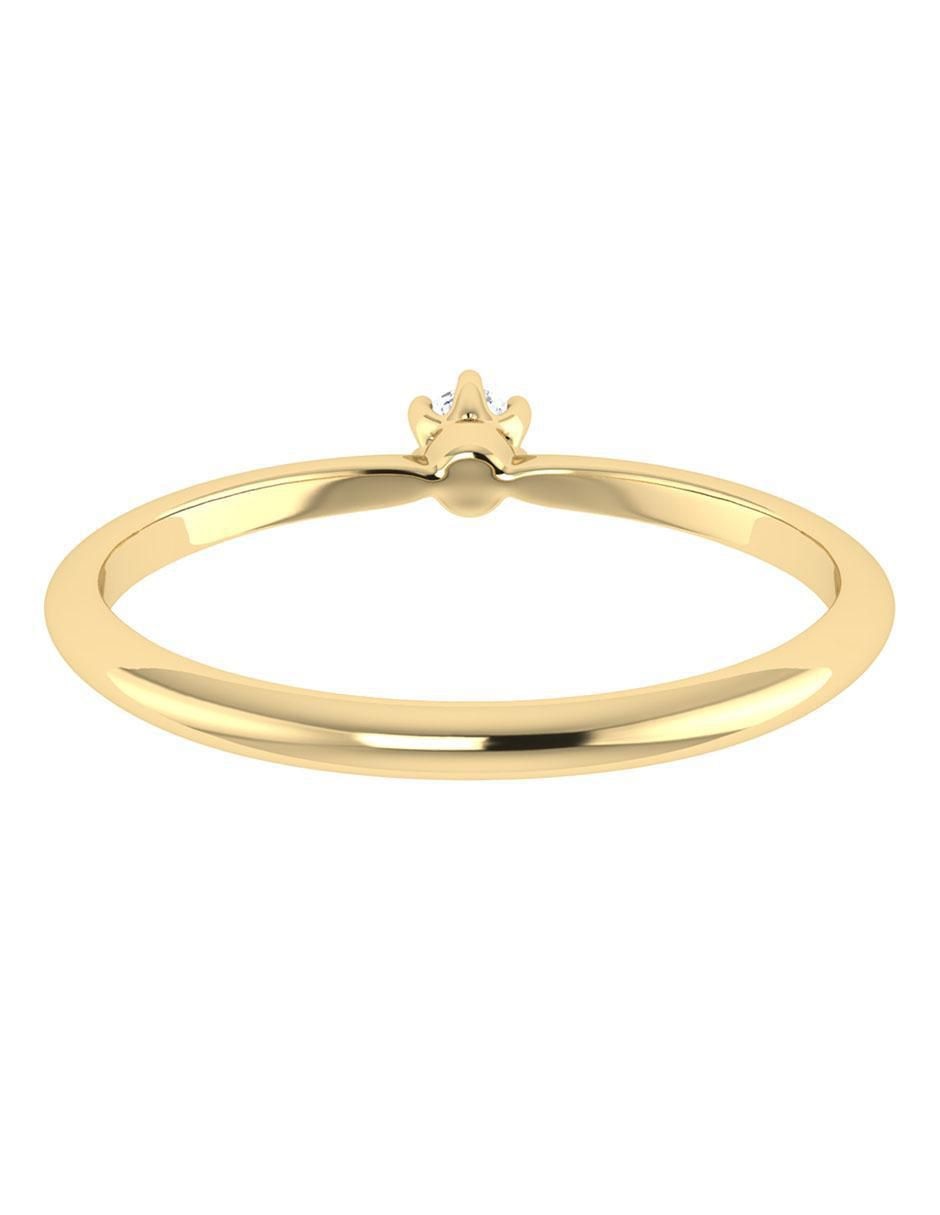Argolla de oro rosa 14 k diamante