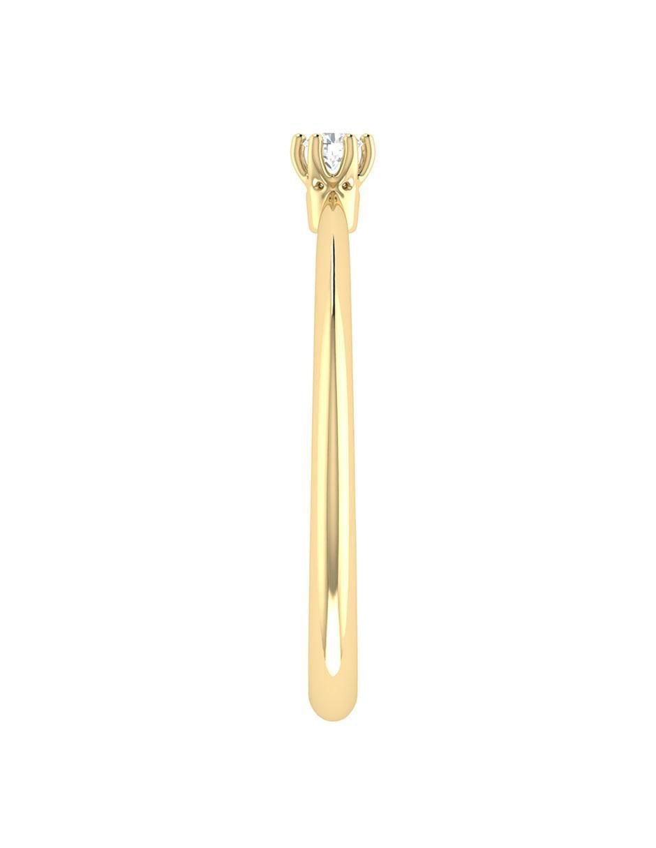 Argolla de oro rosa 14 k diamante