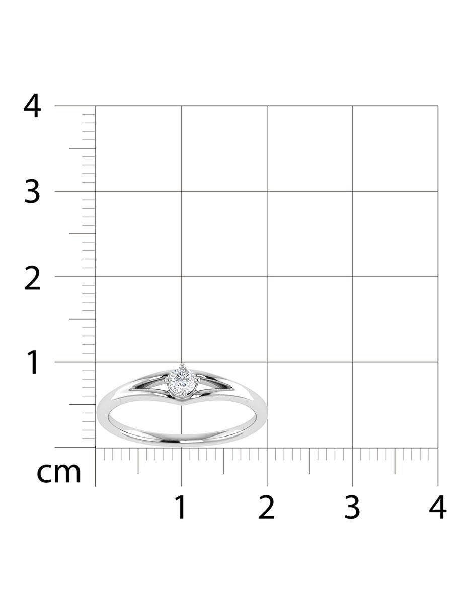 Argolla de oro blanco 14 k diamante 6