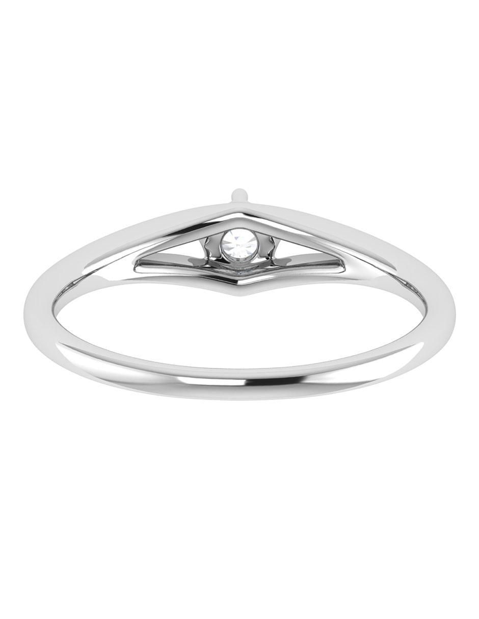 Argolla de oro blanco 14 k diamante