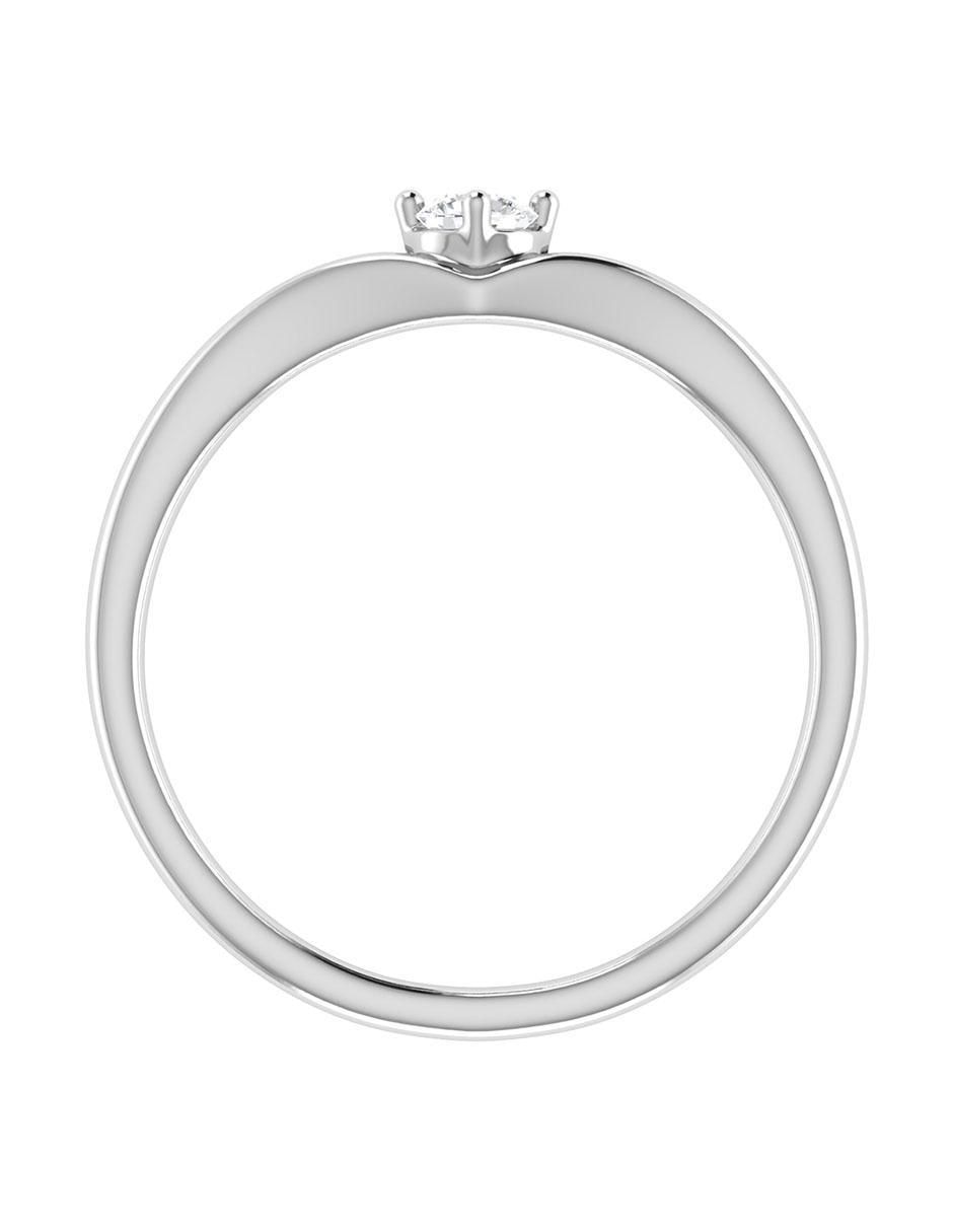 Argolla de oro blanco 14 k diamante