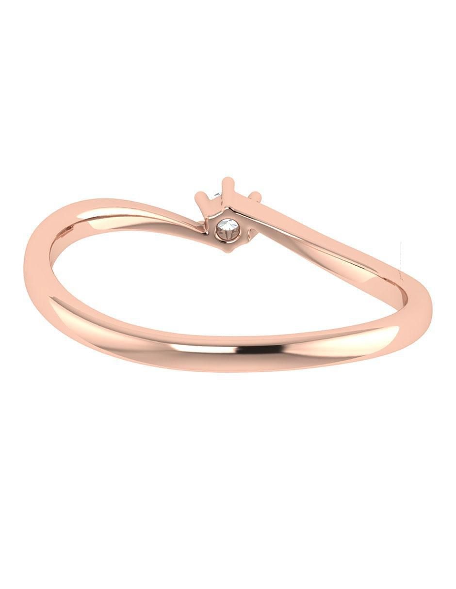 Argolla de oro rosa 14 k diamante