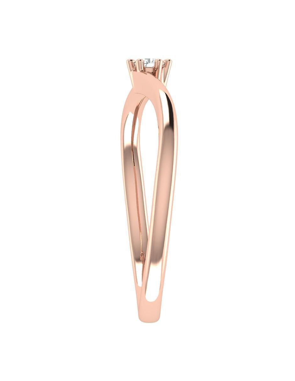Argolla de oro rosa 14 k diamante