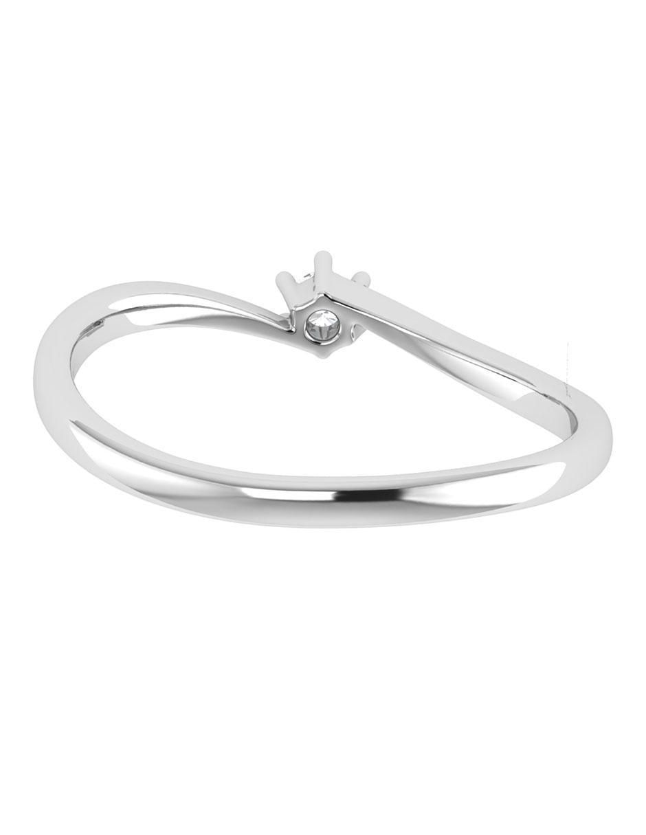 Argolla de oro blanco 14 k diamante 3