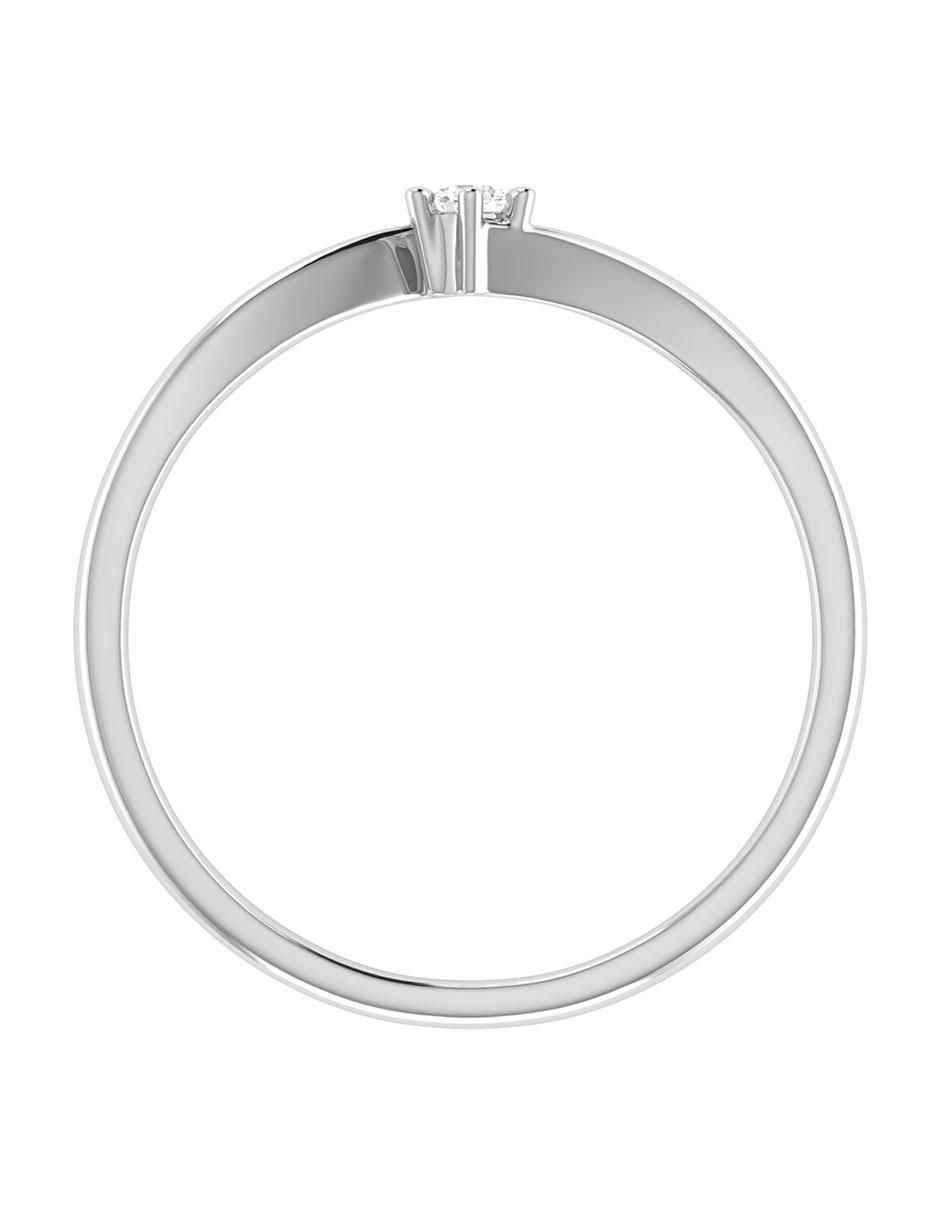 Argolla de oro blanco 14 k diamante 2