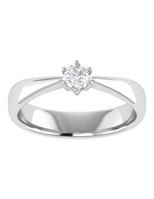 Argolla de oro blanco 14 k diamante
