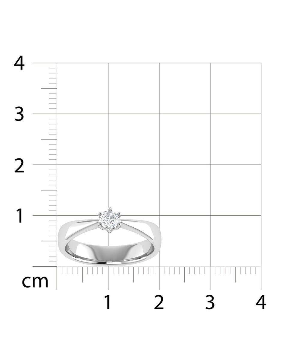 Argolla de oro blanco 14 k diamante 6