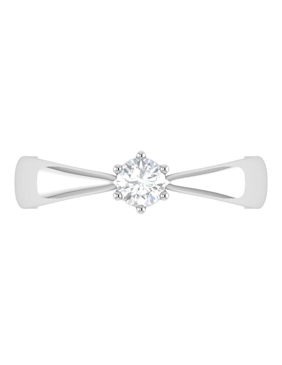 Argolla de oro blanco 14 k diamante