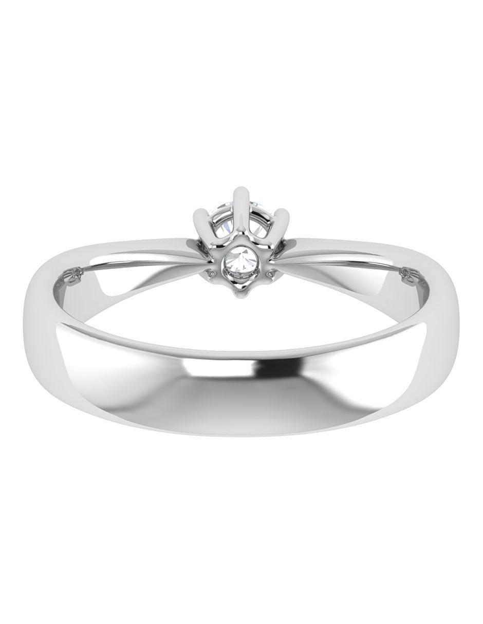 Argolla de oro blanco 14 k diamante