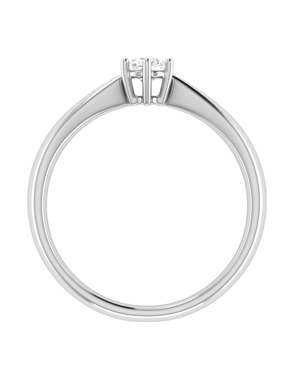 Argolla de oro blanco 14 k diamante