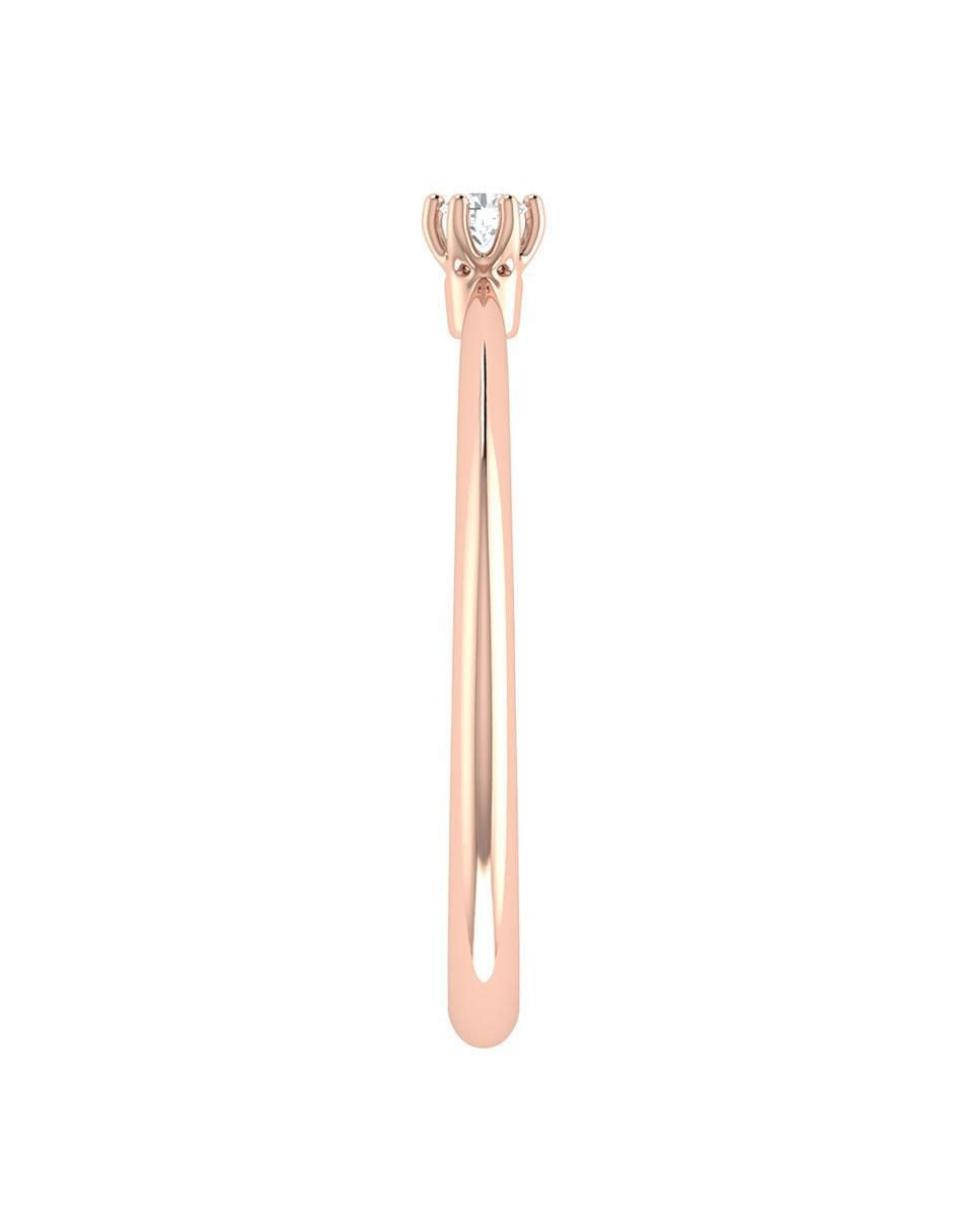 Argolla de oro rosa 14 k diamante