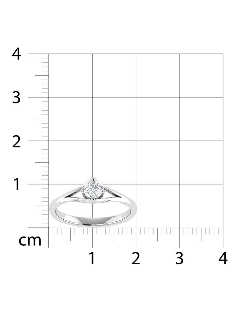Argolla de oro blanco 14 k diamante 6