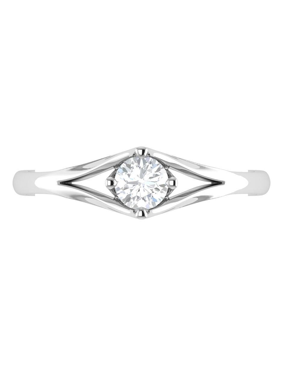 Argolla de oro blanco 14 k diamante 4