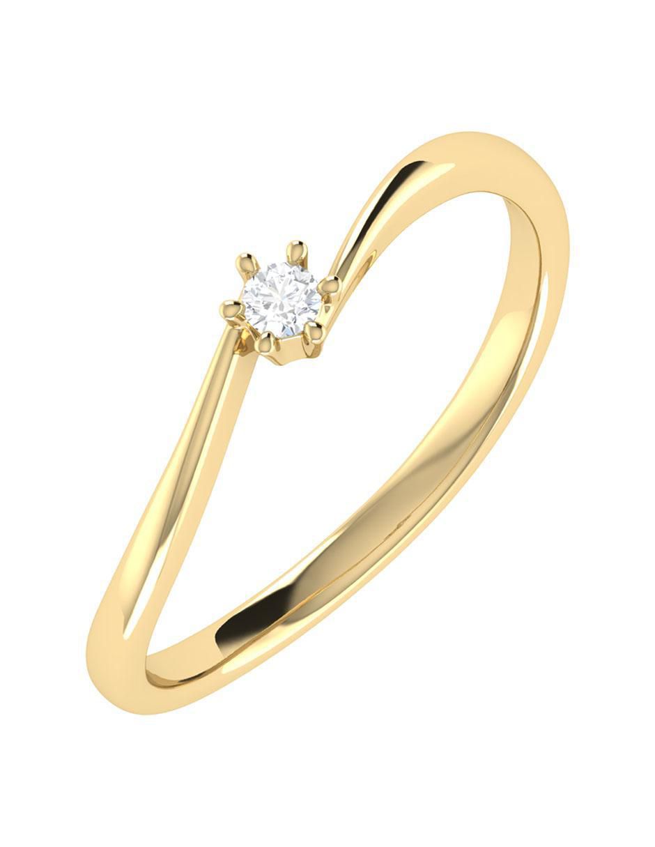 Argolla de oro 14 k diamante 5