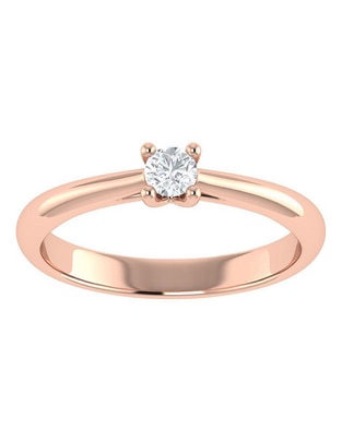 Argolla de oro rosa 14 k diamante