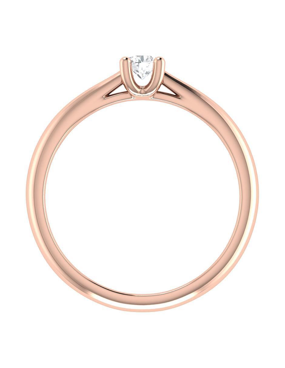 Argolla de oro rosa 14 k diamante