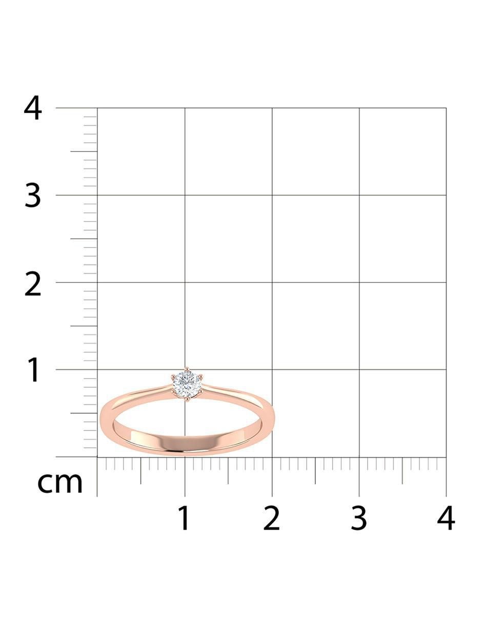 Argolla de oro rosa 14 k diamante 6