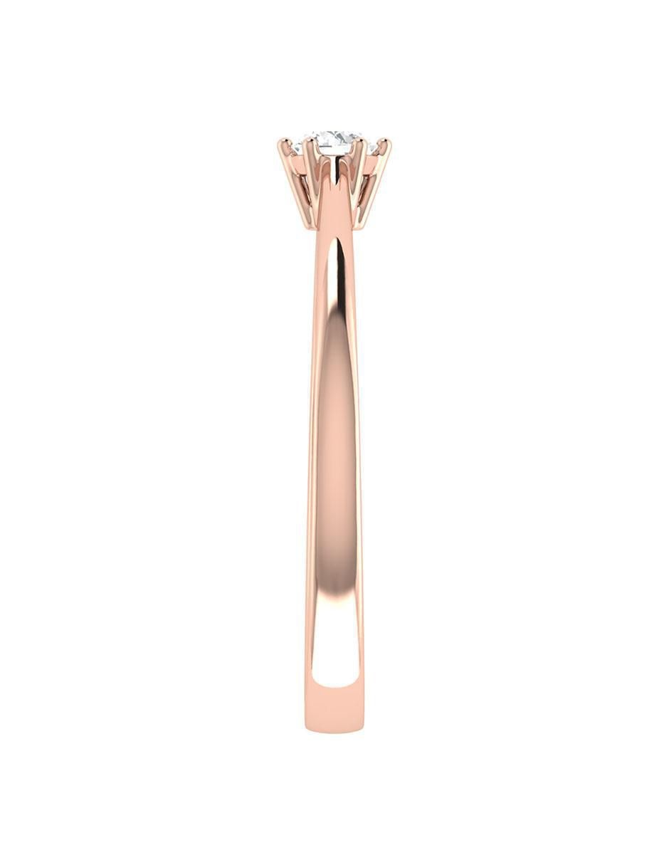 Argolla de oro rosa 14 k diamante