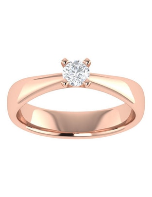Argolla de oro rosa 14 k diamante