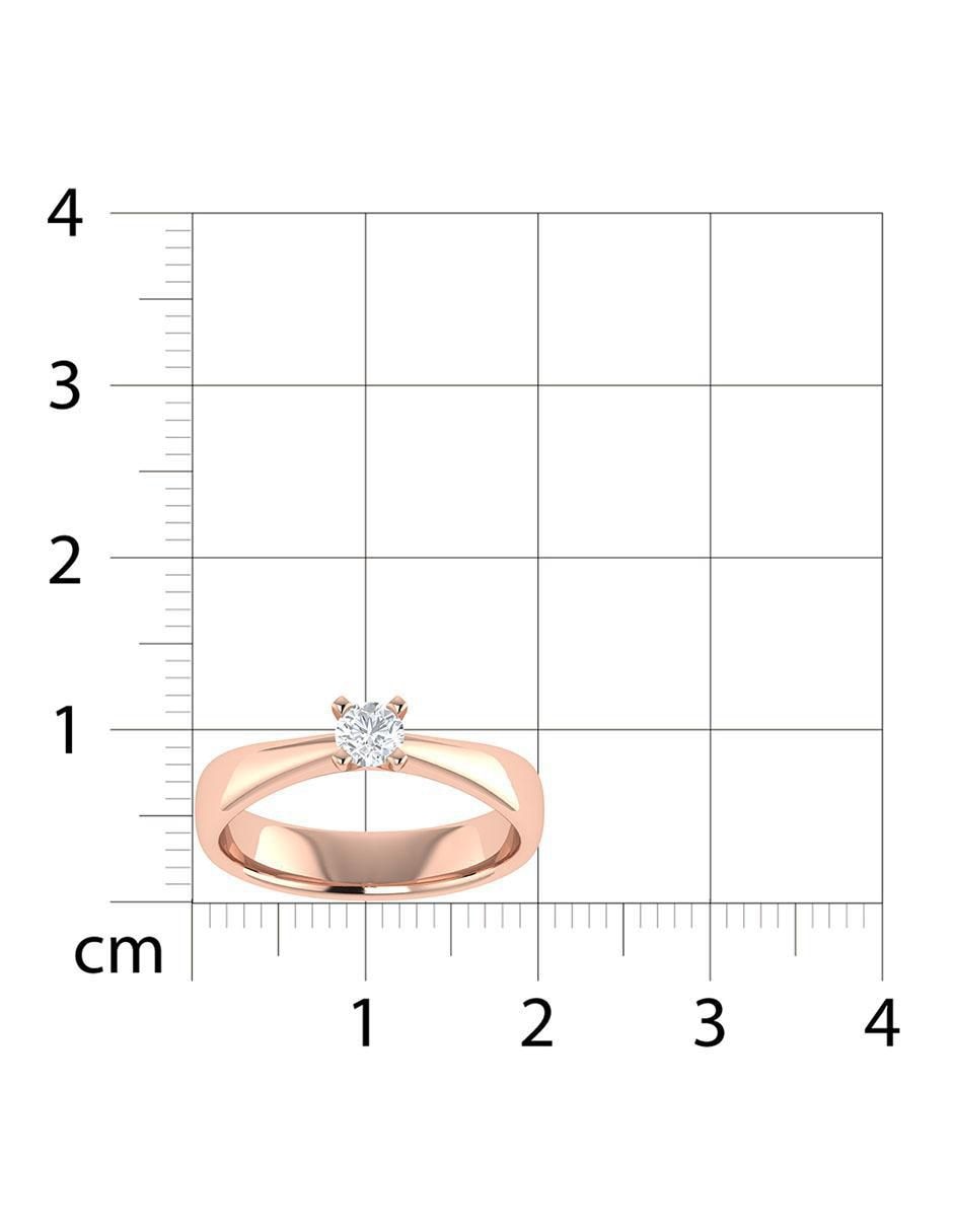 Argolla de oro rosa 14 k diamante 7