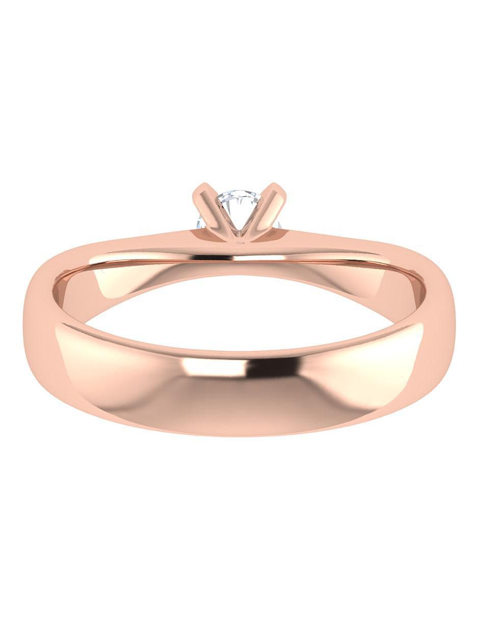 Argolla de oro rosa 14 k diamante