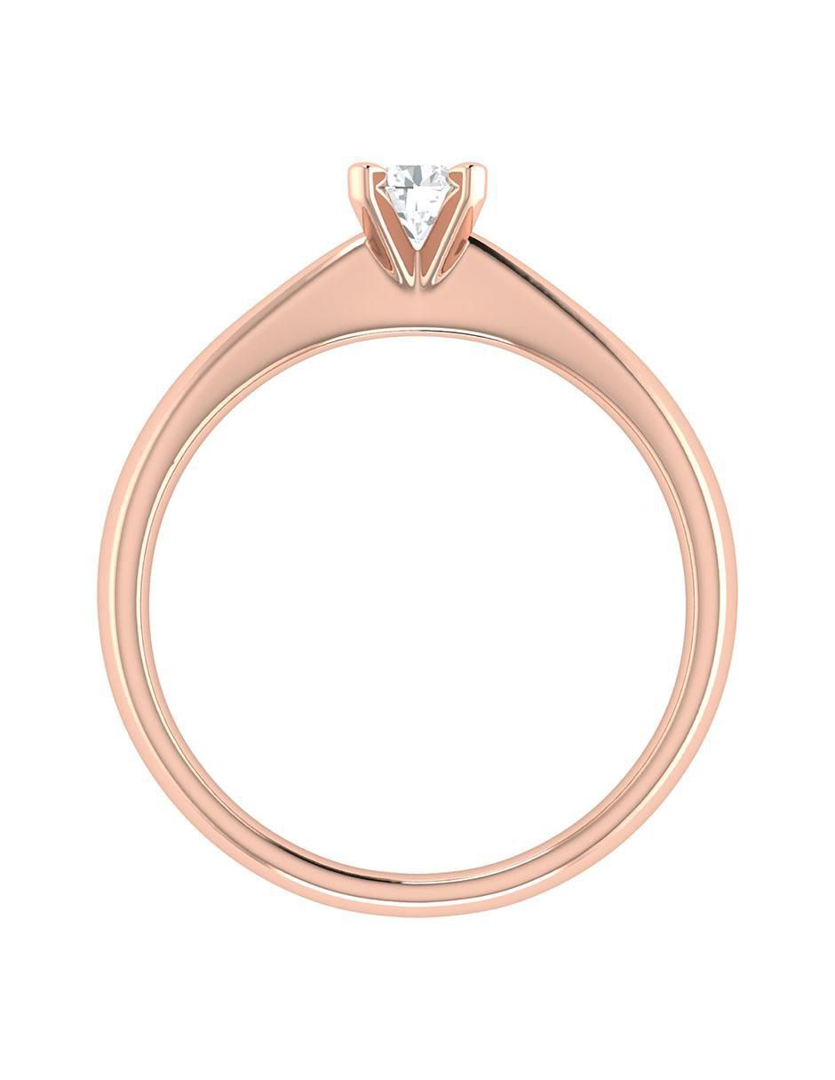 Argolla de oro rosa 14 k diamante
