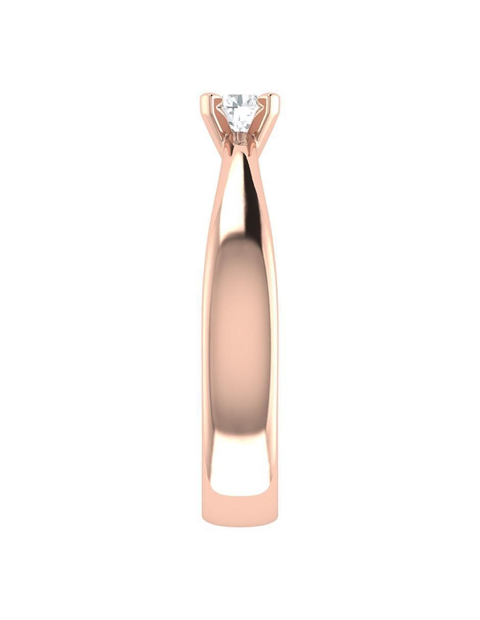 Argolla de oro rosa 14 k diamante 6