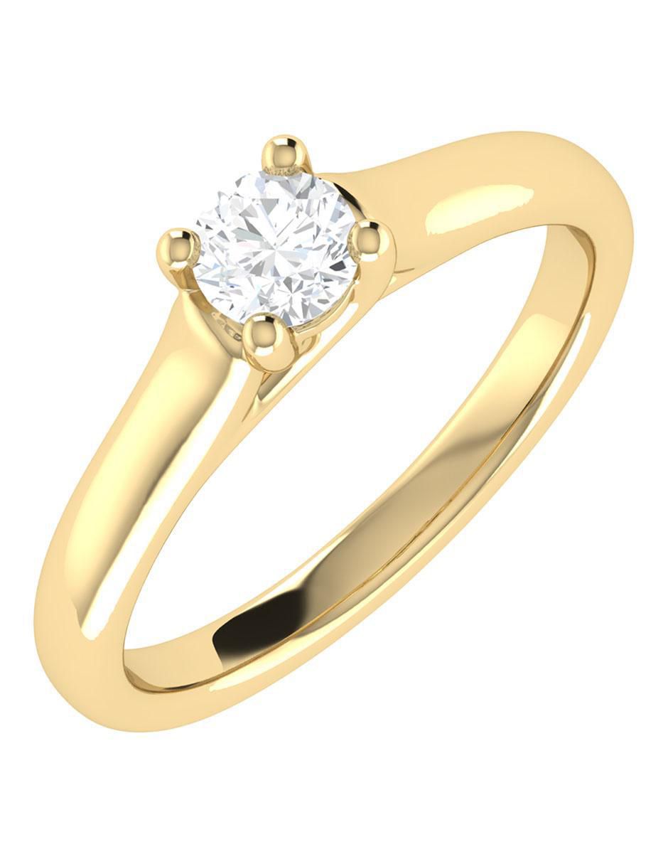 Argolla de oro 14 k Joyerías Bizzarro diamante 5