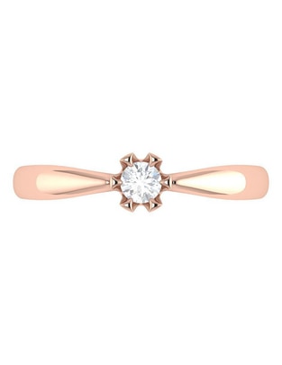 Argolla de oro rosa 14 k diamante Argolla de oro rosa 14 k diamante