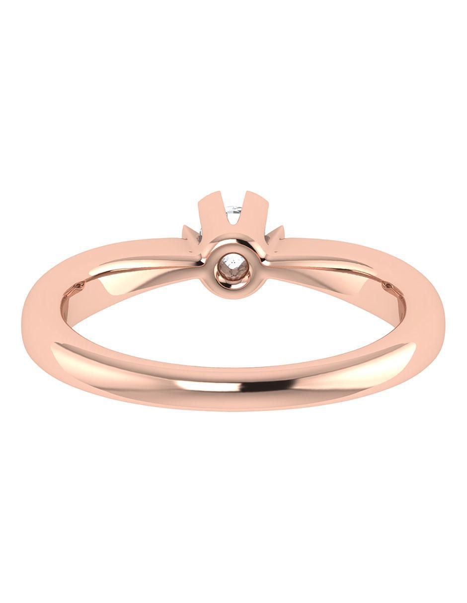 Argolla de oro rosa 14 k diamante
