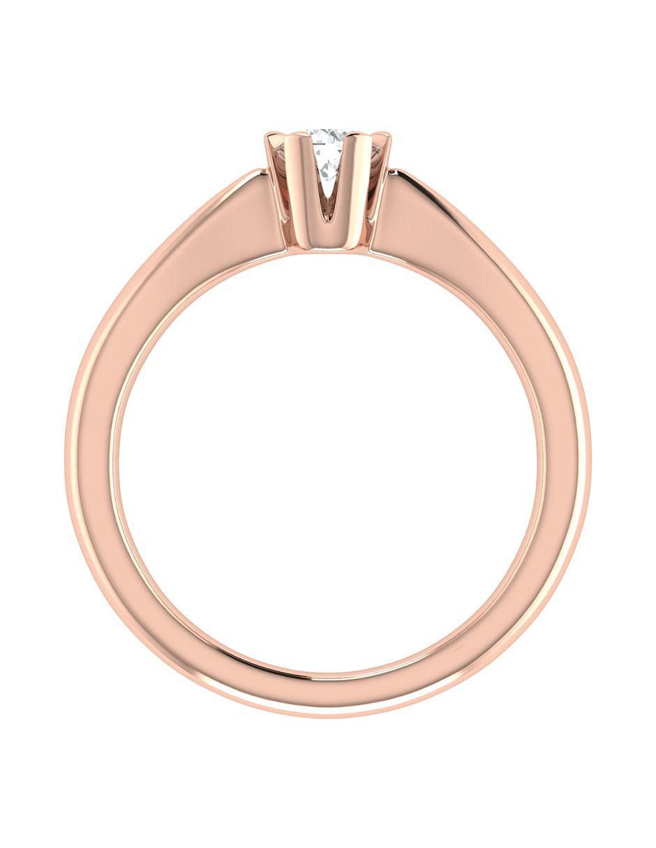 Argolla de oro rosa 14 k diamante
