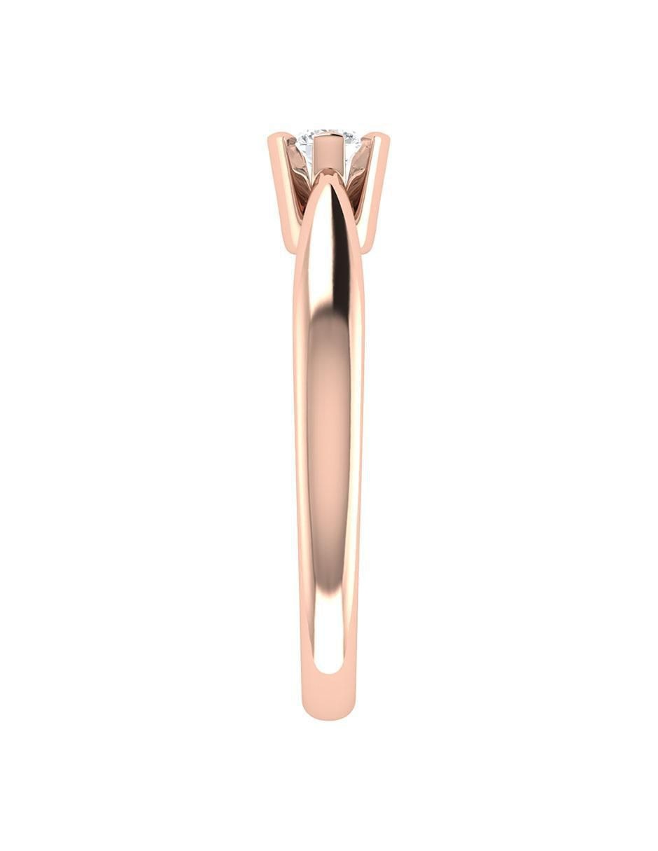 Argolla de oro rosa 14 k diamante