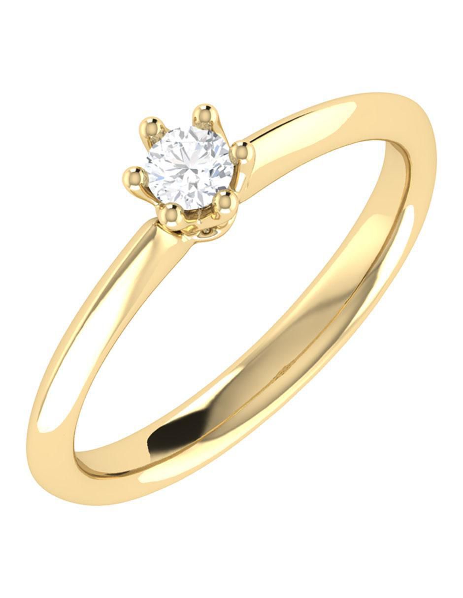 Argolla de oro 14 k diamante 5