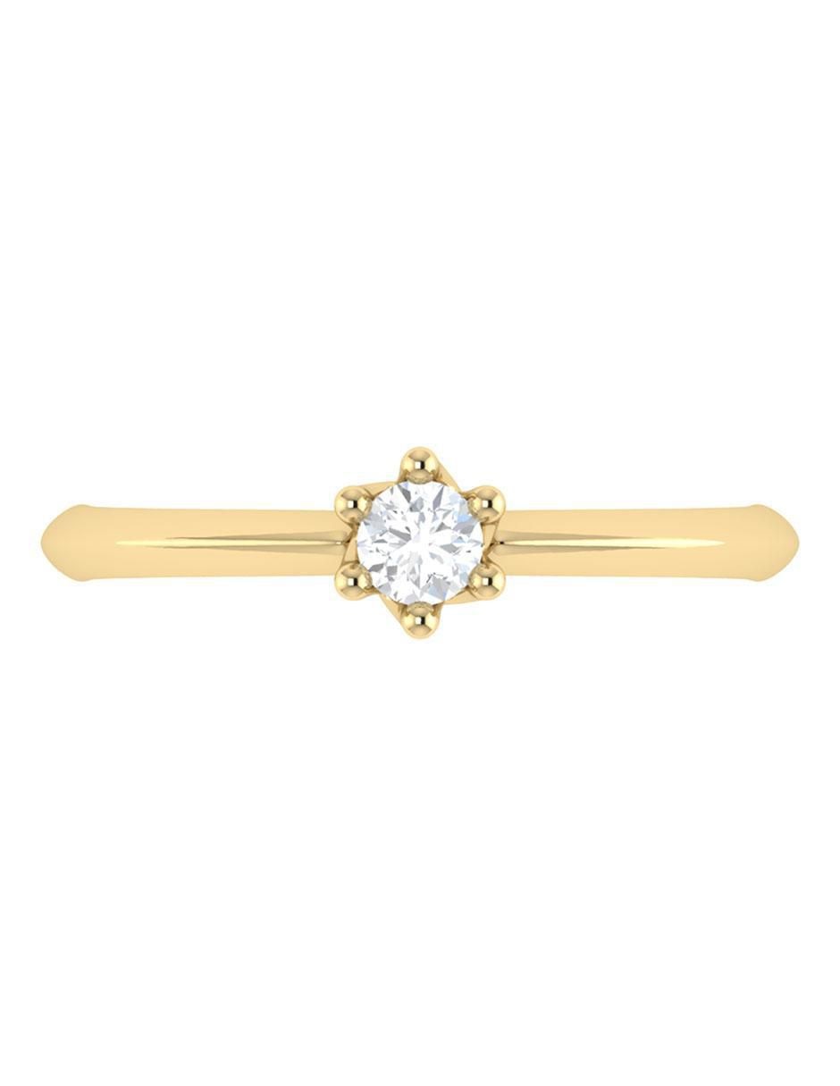Argolla de oro 14 k diamante 4