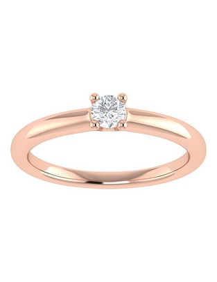 Argolla de oro rosa 14 k diamante Argolla de oro rosa 14 k diamante