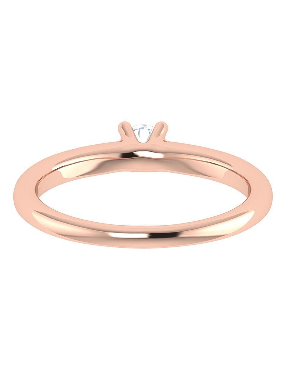 Argolla de oro rosa 14 k diamante 2
