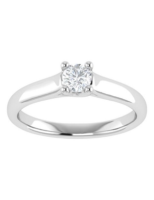 Argolla de oro blanco 14 k diamante
