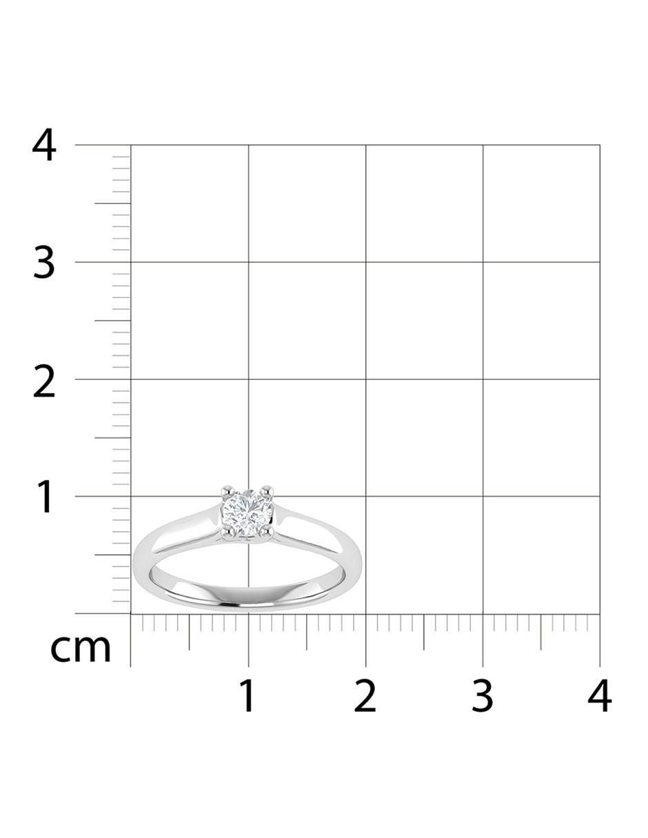 Argolla de oro blanco 14 k diamante 6