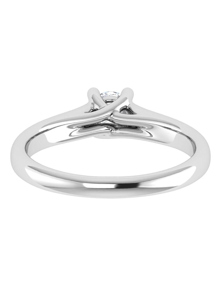 Argolla de oro blanco 14 k diamante 3