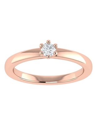 Argolla de oro rosa 14 k diamante Argolla de oro rosa 14 k diamante