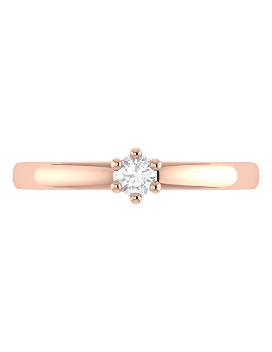 Argolla de oro rosa 14 k diamante