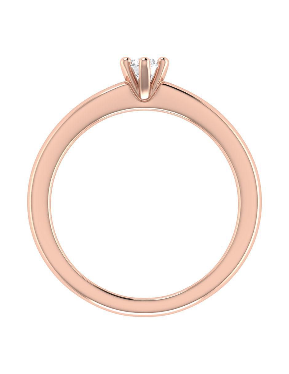 Argolla de oro rosa 14 k diamante