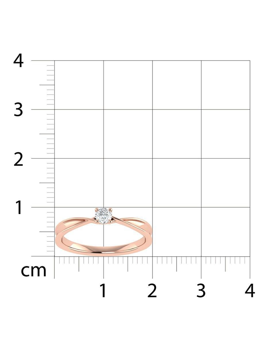 Argolla de oro rosa 14 k diamante 7