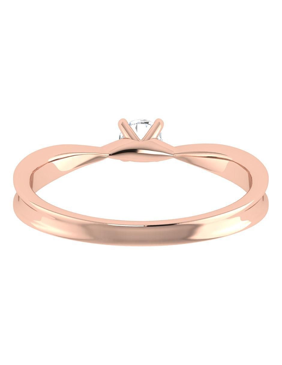 Argolla de oro rosa 14 k diamante 3