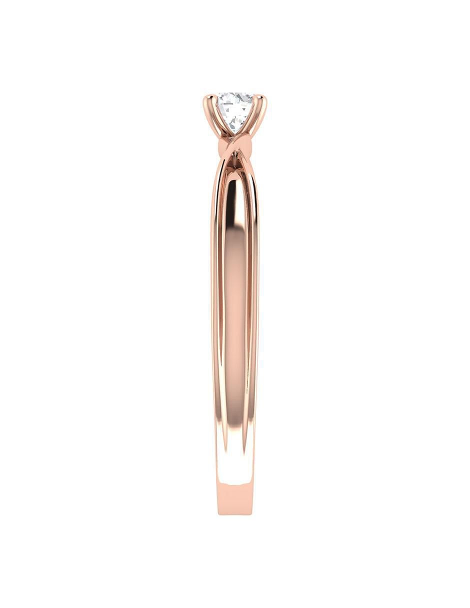 Argolla de oro rosa 14 k diamante 6