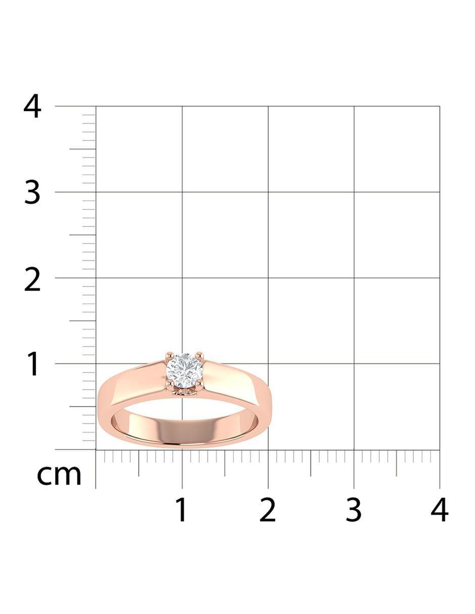Argolla de oro rosa 14 k diamante 6