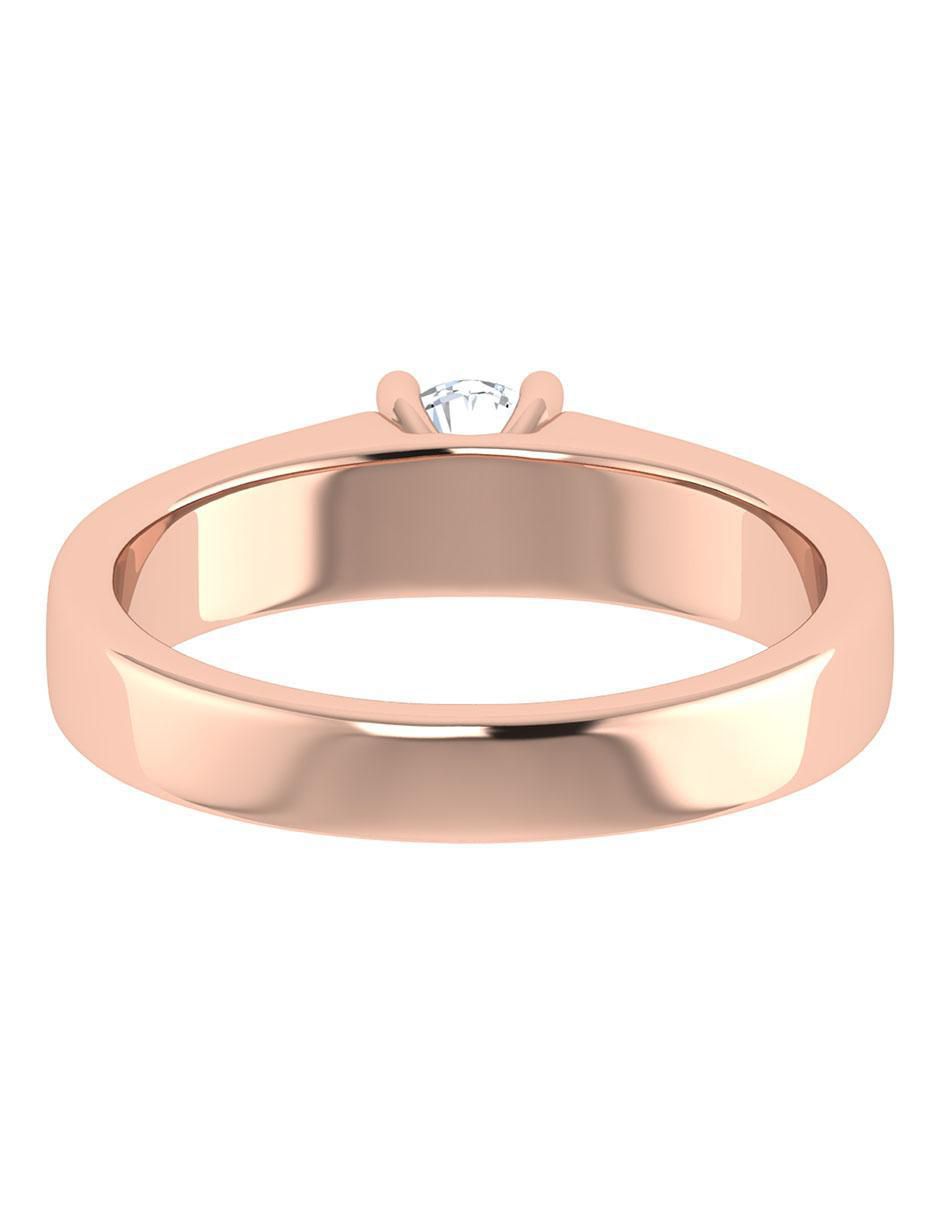 Argolla de oro rosa 14 k diamante