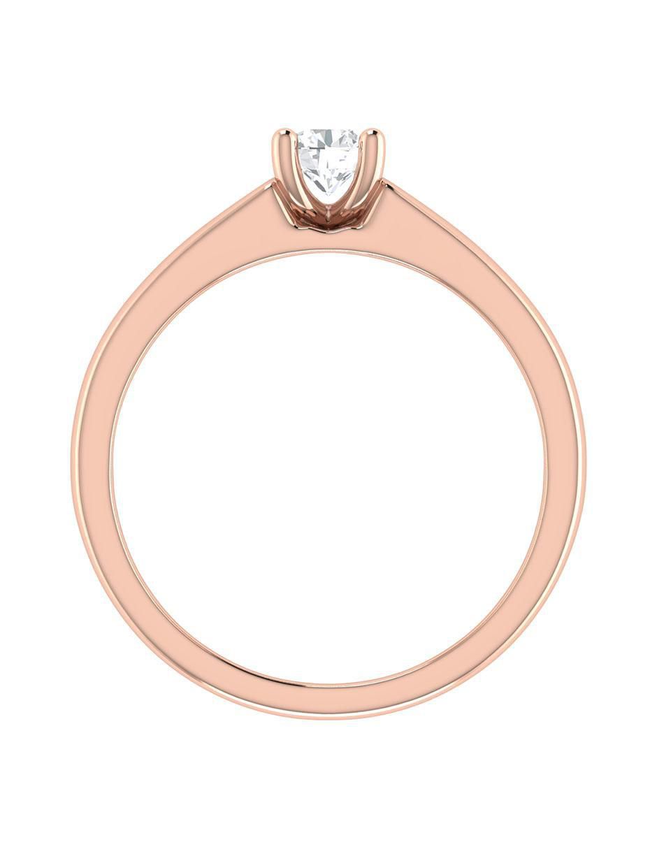 Argolla de oro rosa 14 k diamante