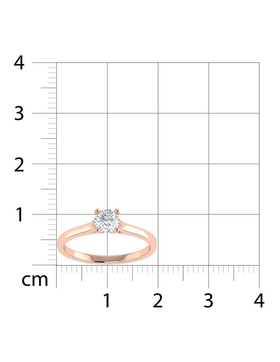 Argolla de oro rosa 14 k diamante 6