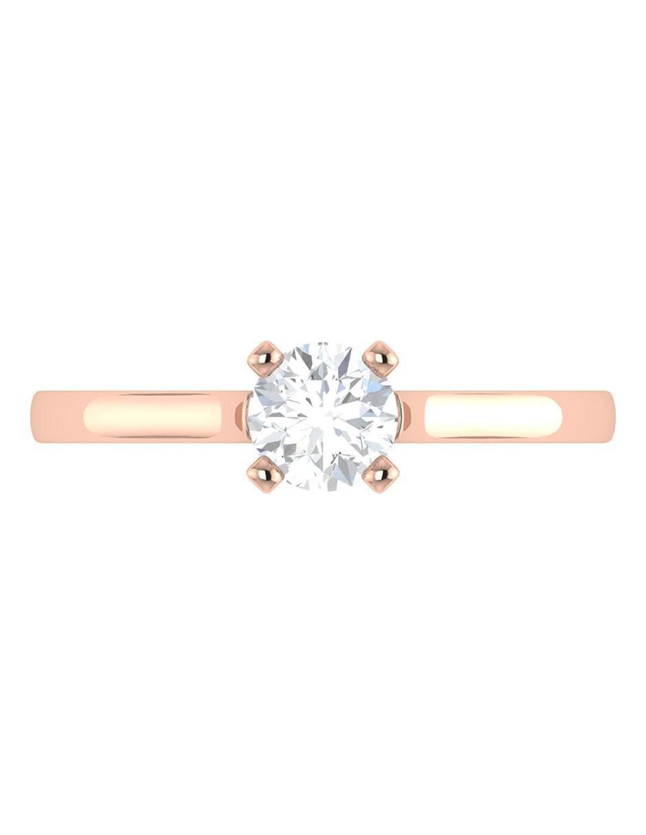 Argolla de oro rosa 14 k diamante 4